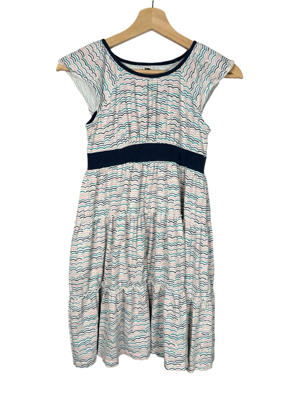 TEA COLLECTION Blue Bondi Wave Twirl Dress Size 8